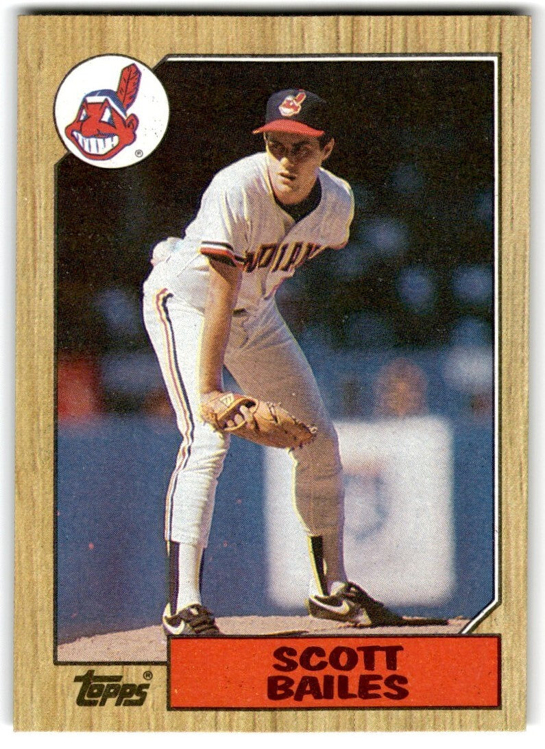 1987 Topps Baseball Cards Scott Bailes Rookie Cleveland Indians #585