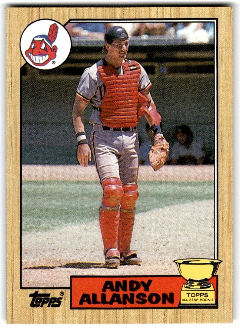 1987 Topps Baseball Cards Andy Allanson Rookie Cleveland Indians #436