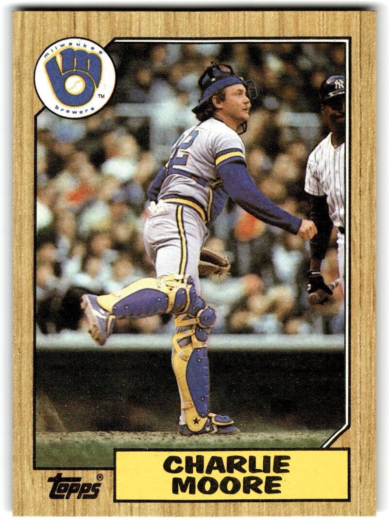 1987 Topps Baseball Cards Charlie Moore Milwaukee Brewers #676