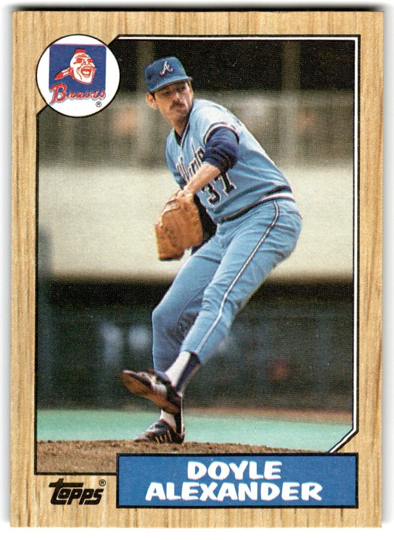1987 Topps Baseball Cards Doyle Alexander Atlanta Braves #686