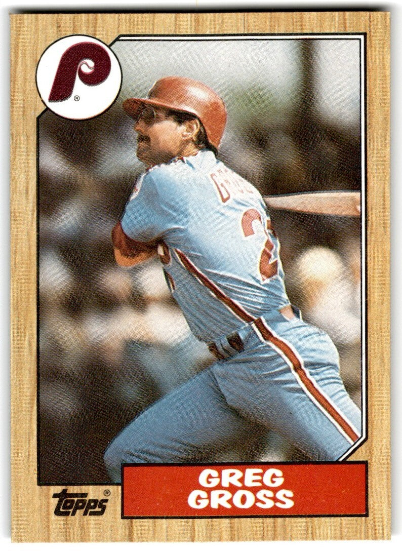 1987 Topps Baseball Cards Greg Gross Philadelphia Phillies #702