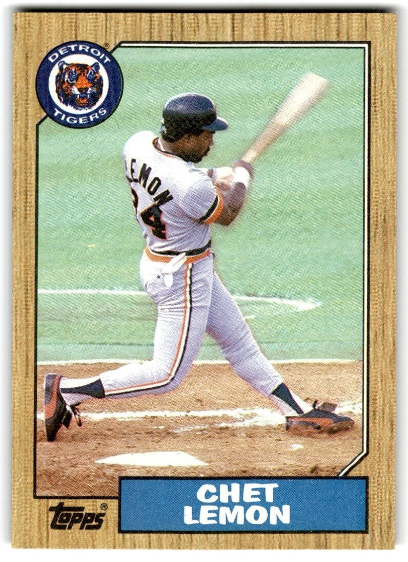1987 Topps Baseball Cards Chet Lemon Detroit Tigers #739