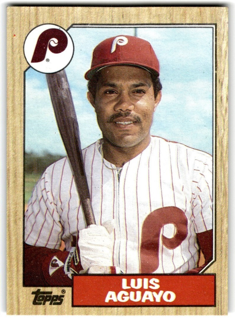 1987 Topps Baseball Cards Luis Aguayo Philadelphia Phillies #755
