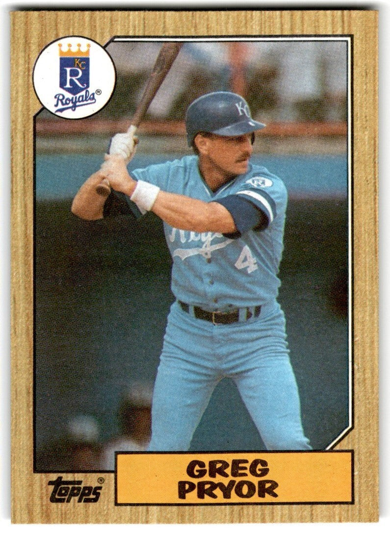 1987 Topps Baseball Cards Greg Pryor Kansas City Royals #761
