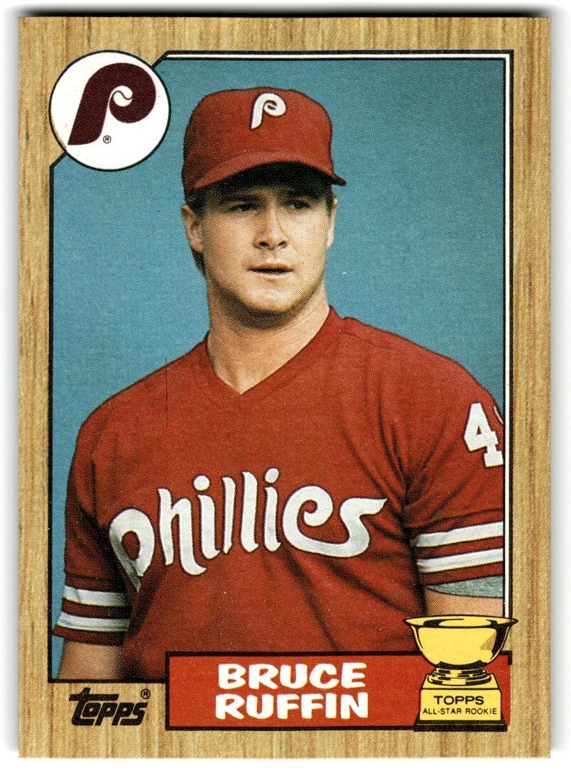 1987 Topps Bruce Ruffin Rookie . Philadelphia Phillies #499