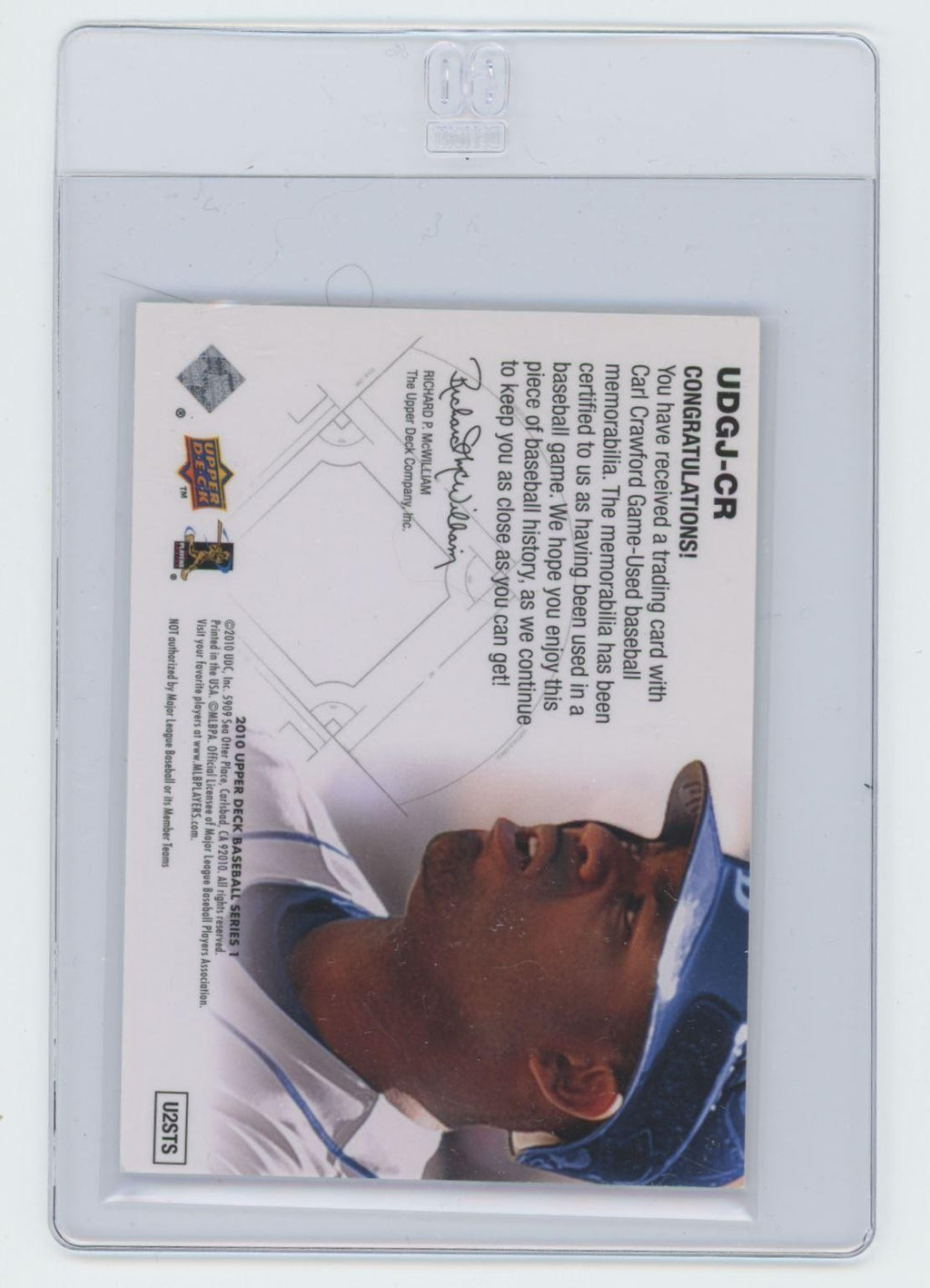 2010 Upper Deck UD Game Jersey Carl Crawford #SS-LB