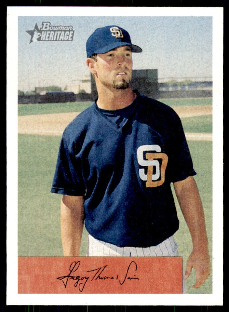 2002 Bowman Heritage Greg Sain Rookie . San Diego Padres #379