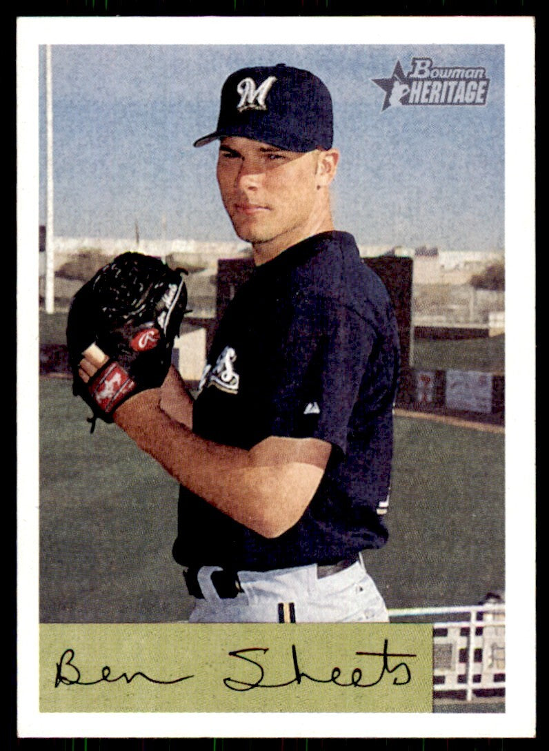 2002 Bowman Heritage. Ben Sheets . Milwaukee Brewers #190