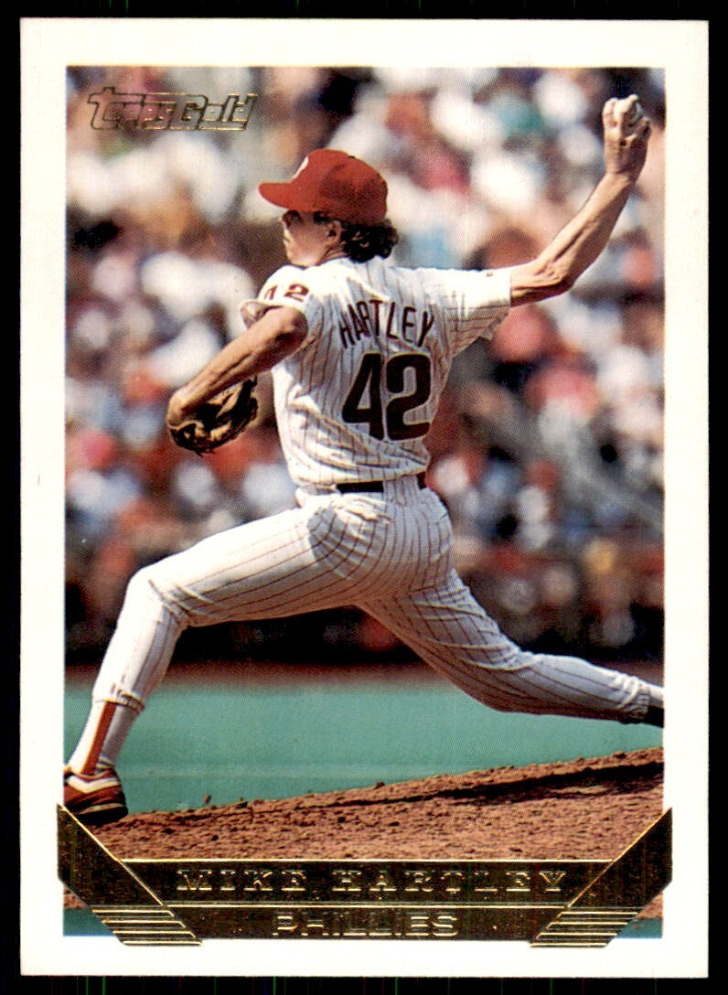 1993 Topps Gold Mike Hartley . Philadelphia Phillies #208