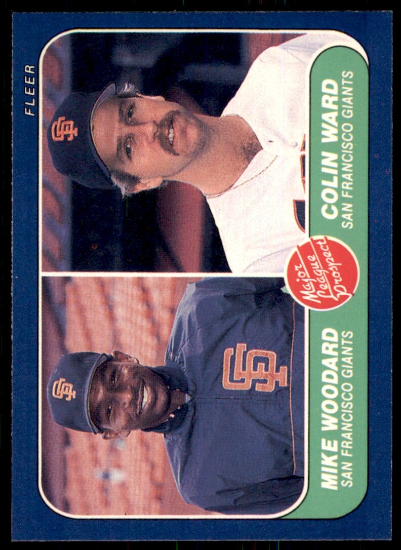 1986 Fleer Mike Woodard/Colin Ward . San Francisco Giants #645