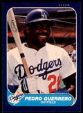 1986 Fleer baseball Pedro Guerrero . Los Angeles Dodgers #130