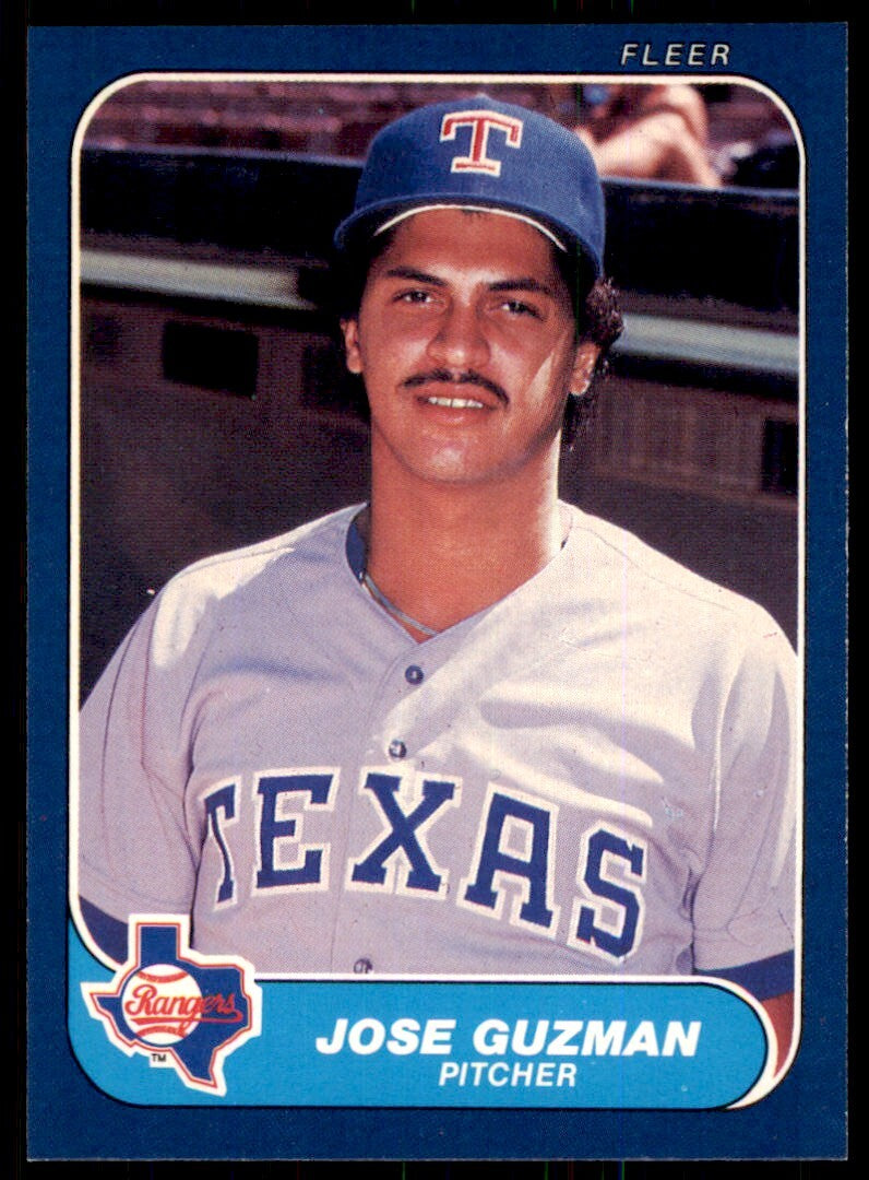 1986 Fleer Jose Guzman. . Texas Rangers #559