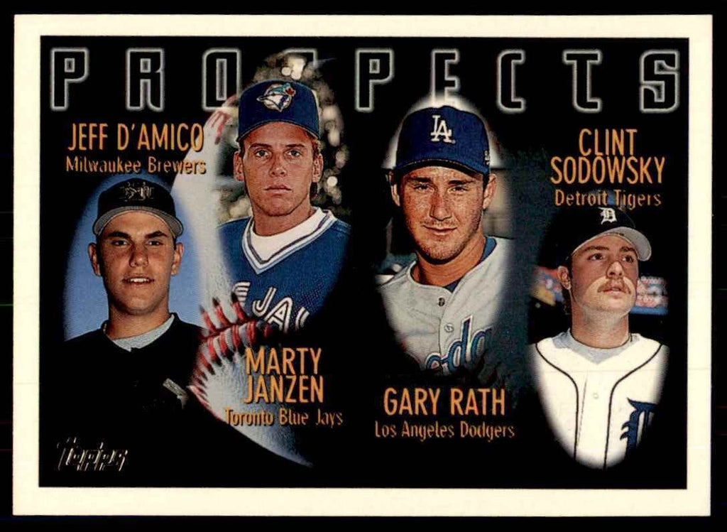 1996 Topps. Jeff D'Amico/Marty Janzen/Gary Rath/Clint Sodowsky A Baseball Cards