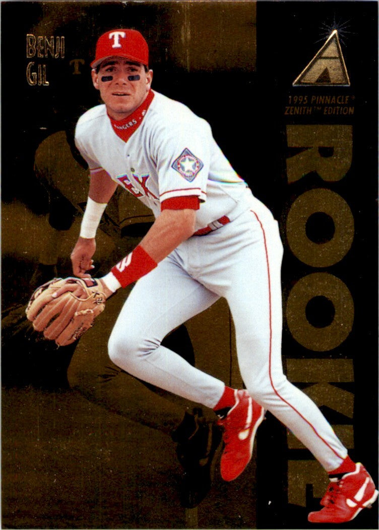 1995 Pinnacle Zenith Benji Gil . Texas Rangers #144