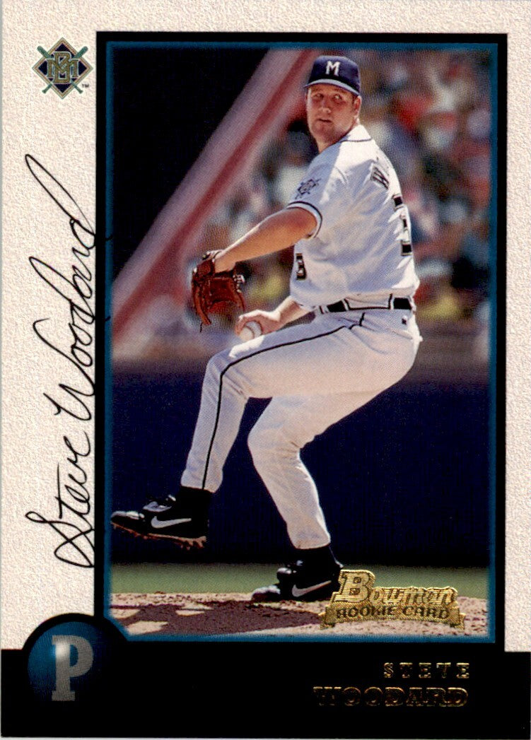 1998 Bowman Steve Woodard . Milwaukee Brewers #409