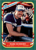 1987 Fleer Star Stickers Mark Eichhorn . Toronto Blue Jays #37