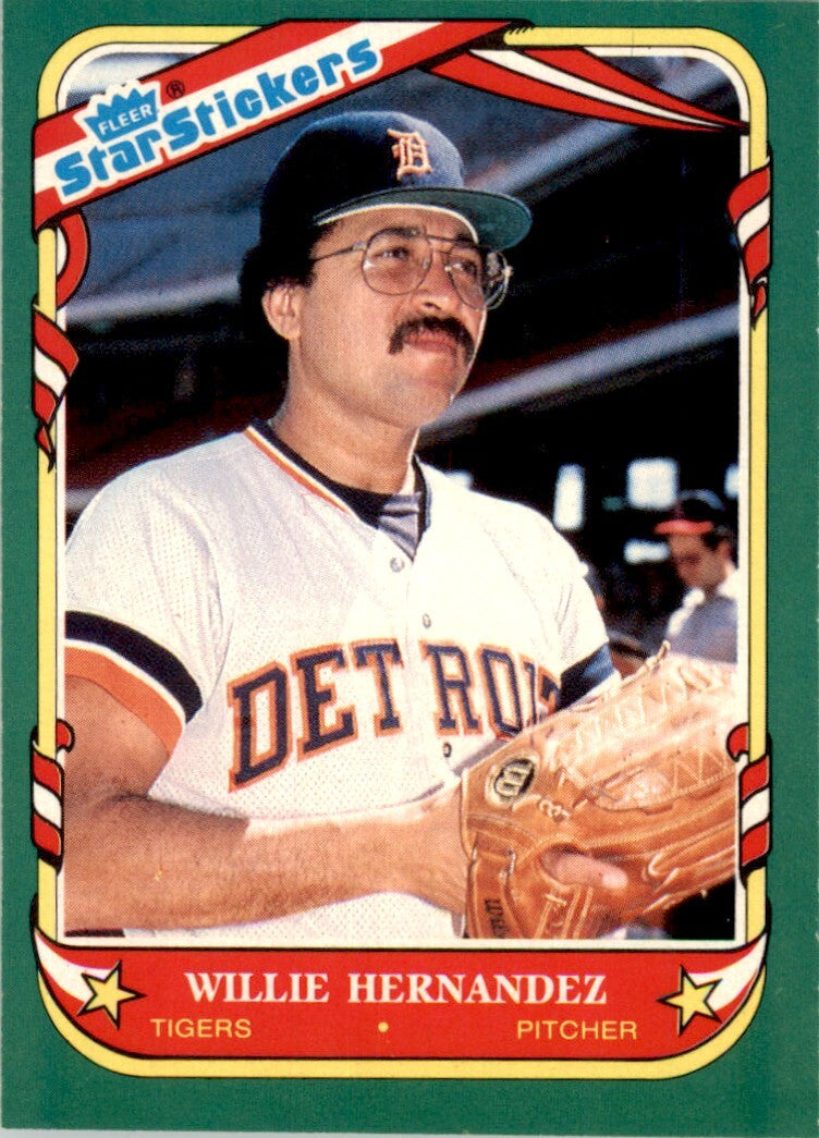 1987 Fleer Star Stickers Willie Hernandez . Detroit Tigers #59