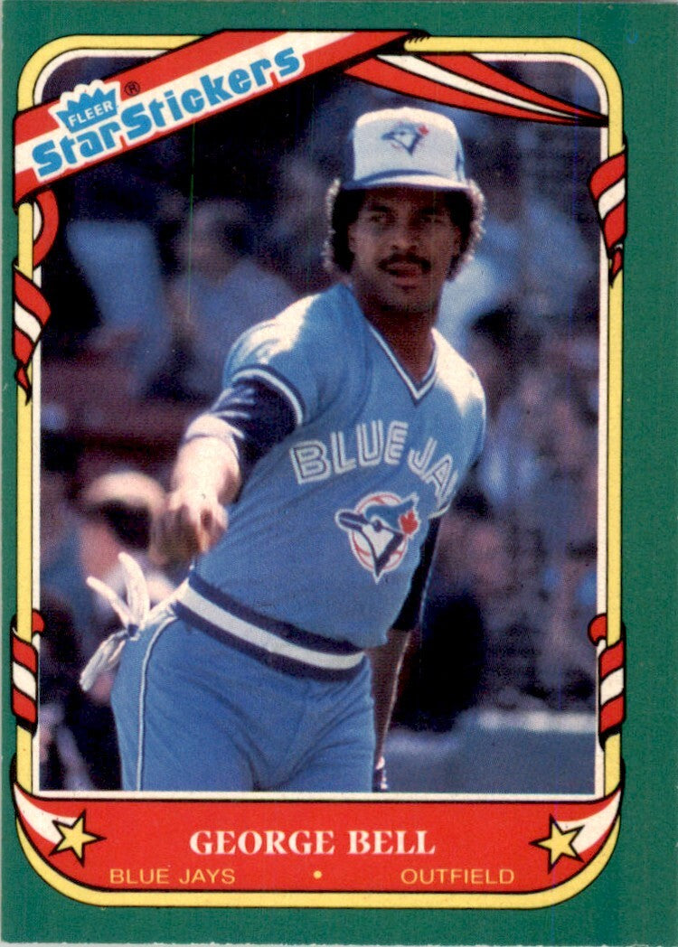 1987 Fleer Star Stickers. George Bell . Toronto Blue Jays #9
