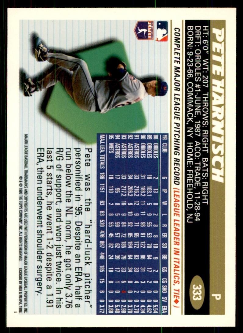 1996 Topps. Pete Harnisch Baseball Cards #333