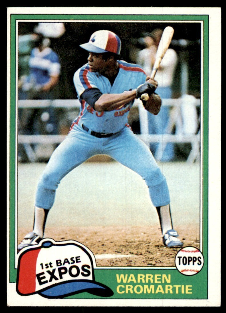 1981 Topps Baseball Card Warren Cromartie Montreal Expos #345