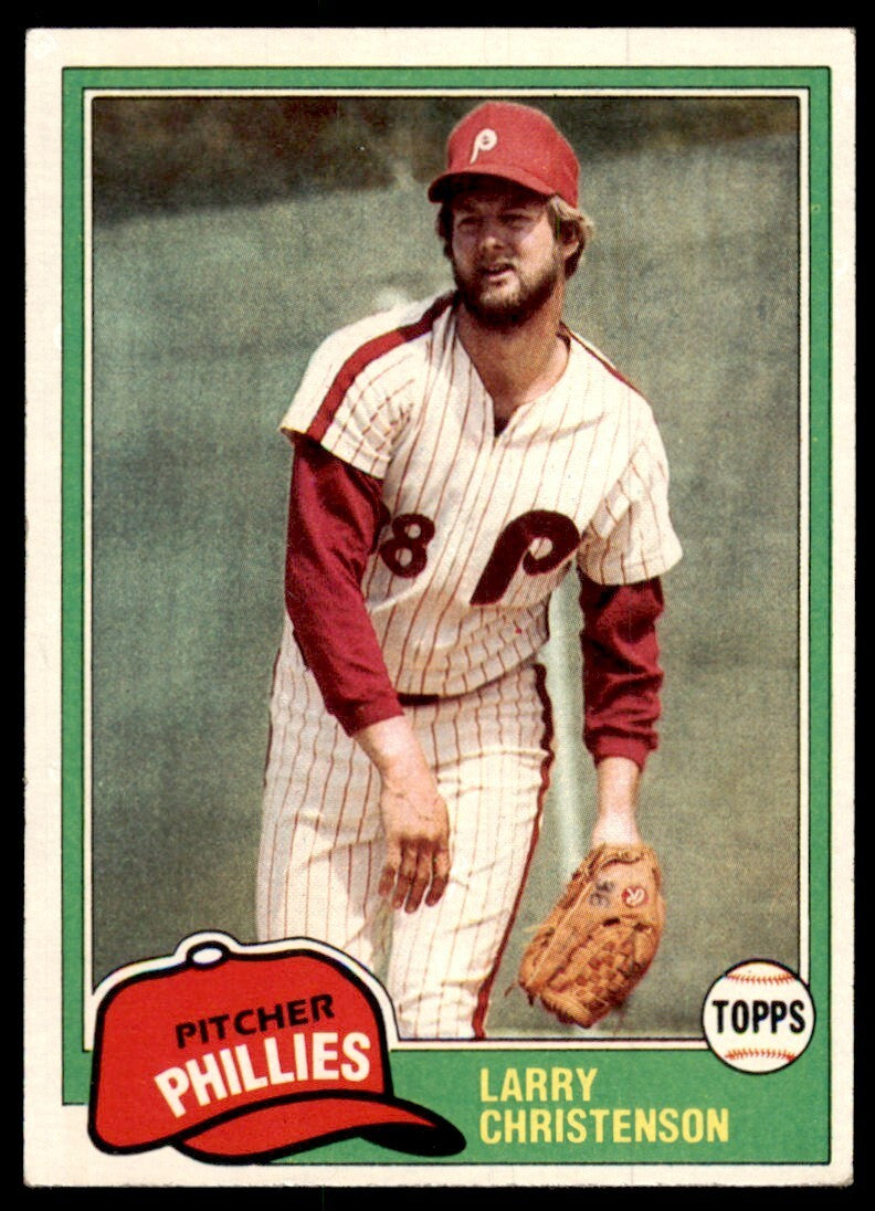 1981 Topps Baseball Card Larry Christenson Philadelphia Phillies #346