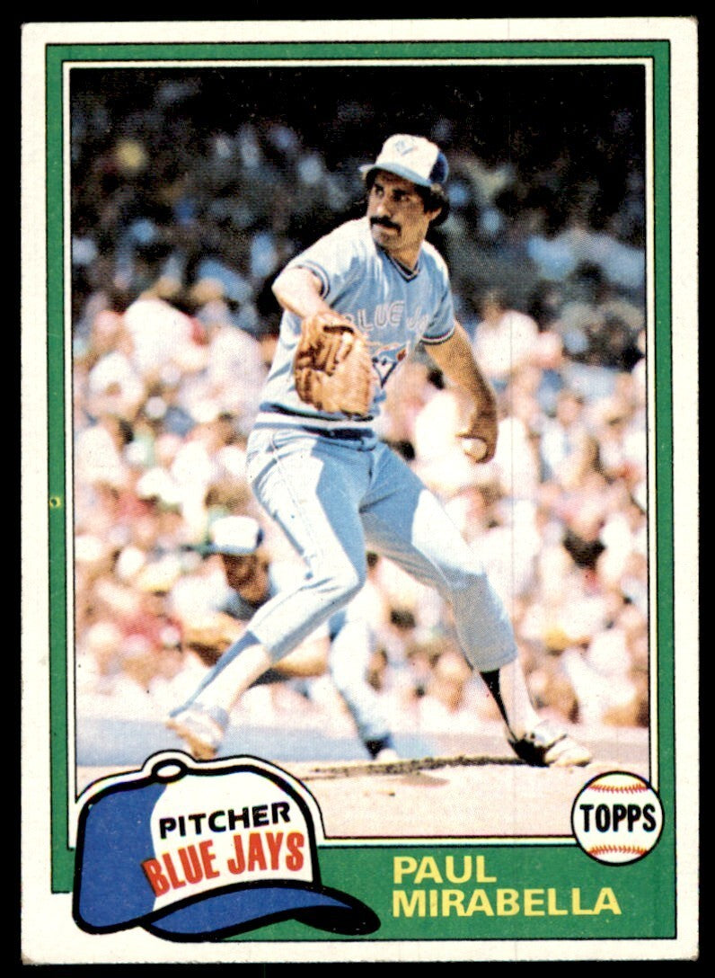 1981 Topps Baseball Card Paul Mirabella Rookie Toronto Blue Jays #382