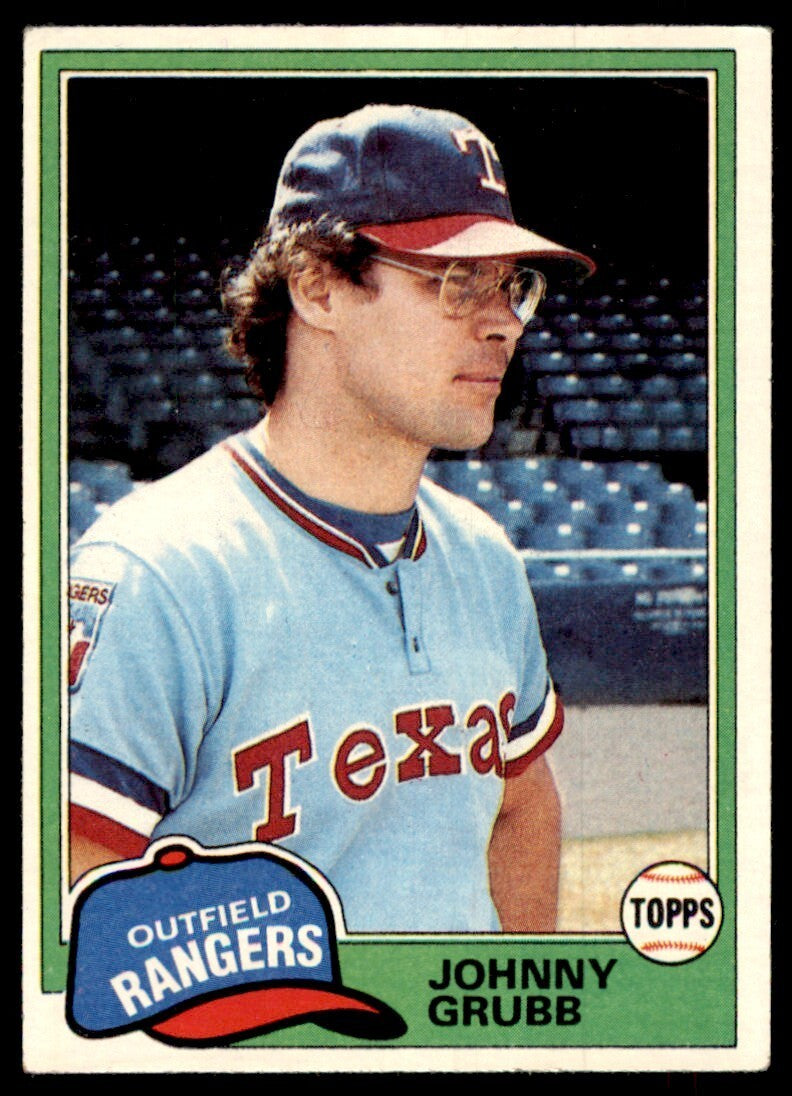 1981 Topps Baseball Card Johnny Grubb Texas Rangers #545