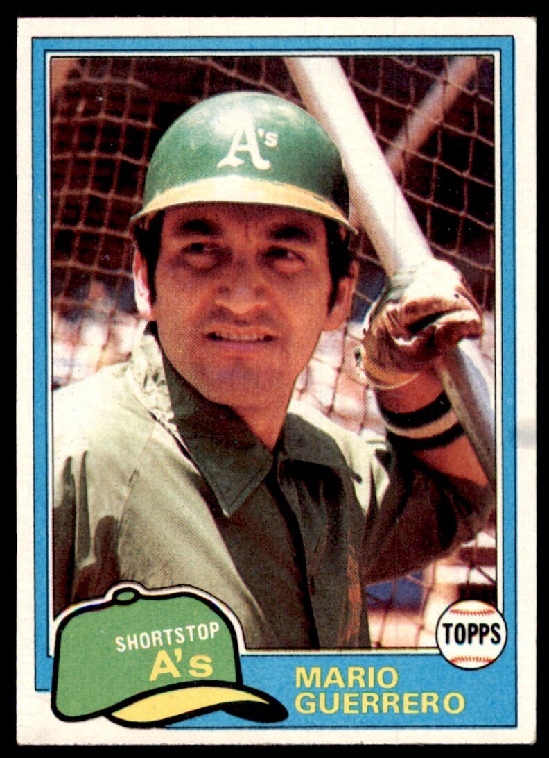 1981 Topps Baseball Card Mario Guerrero Oakland Athletics #547