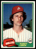 1981 Topps Baseball Card Randy Lerch Philadelphia Phillies #584