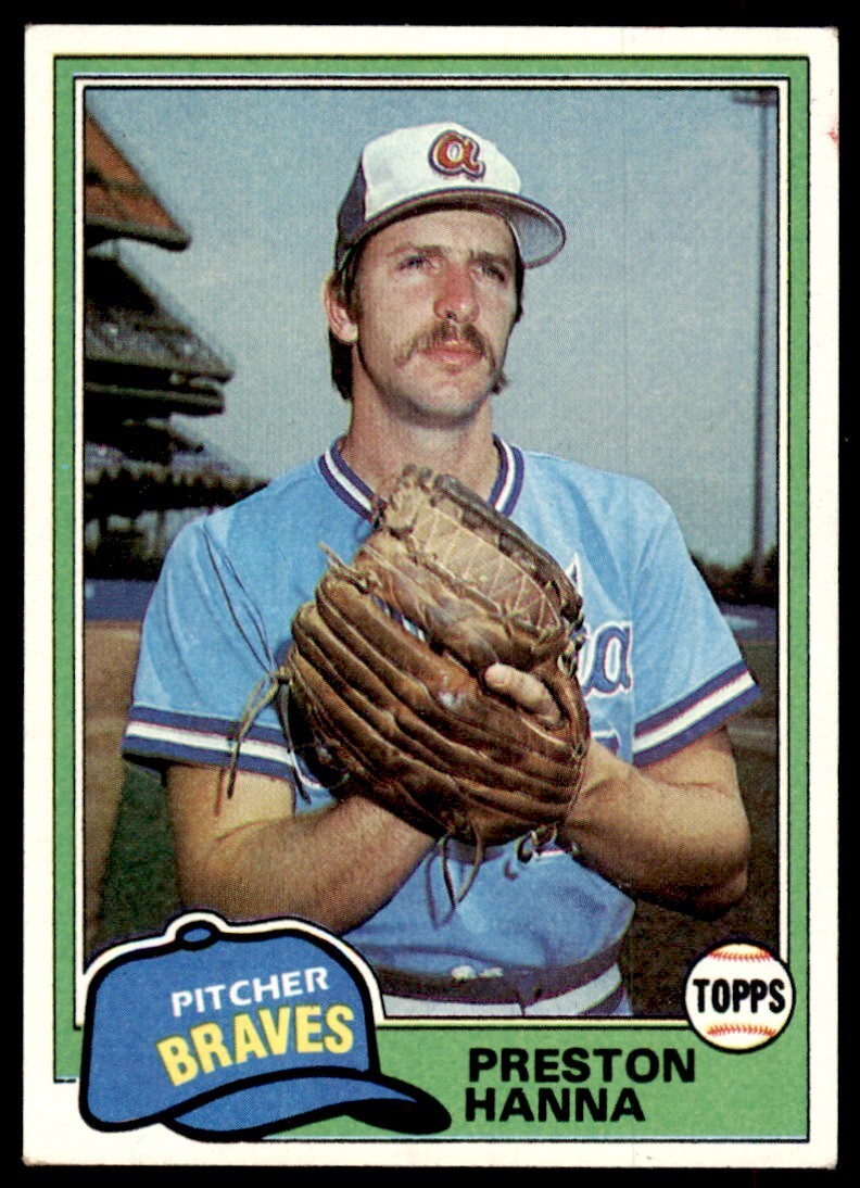 1981 Topps Baseball Card Preston Hanna Atlanta Braves #594