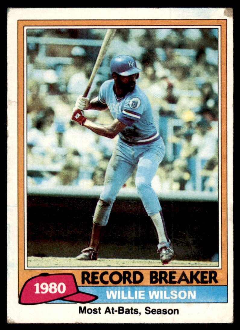 1981 Topps Baseball Card Willie Wilson Kansas City Royals #208