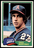 1981 Topps Baseball Card Fred Martinez Rookie California Angels #227