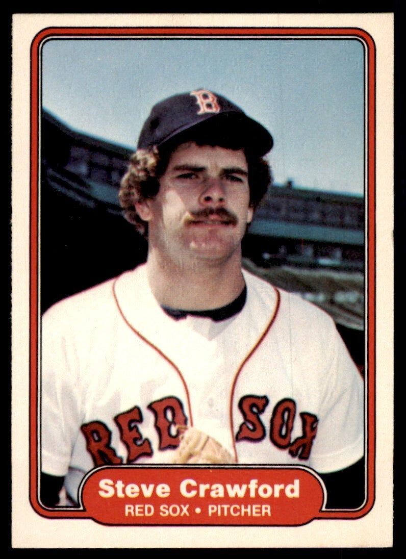 1982 Fleer Baseball Card Steve Crawford Rookie Boston Red Sox #291