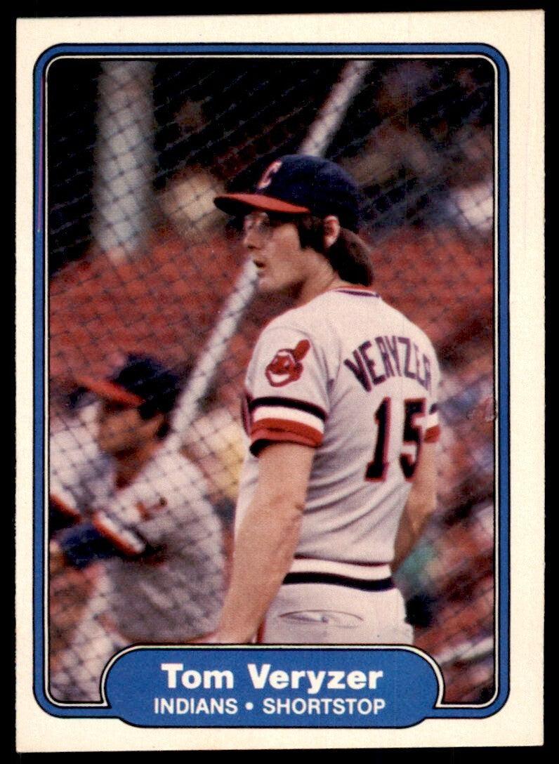1982 Fleer Baseball Card Tom Veryzer Cleveland Indians #381