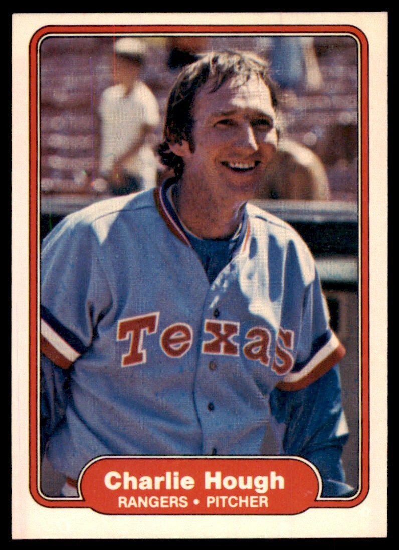 1982 Fleer Baseball Card Charlie Hough A Texas Rangers #319