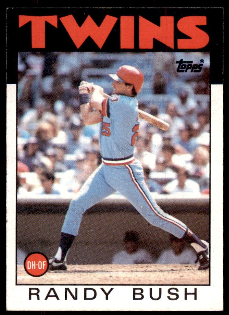 1986 Topps Baseball Card Randy Bush Minnesota Twins #214