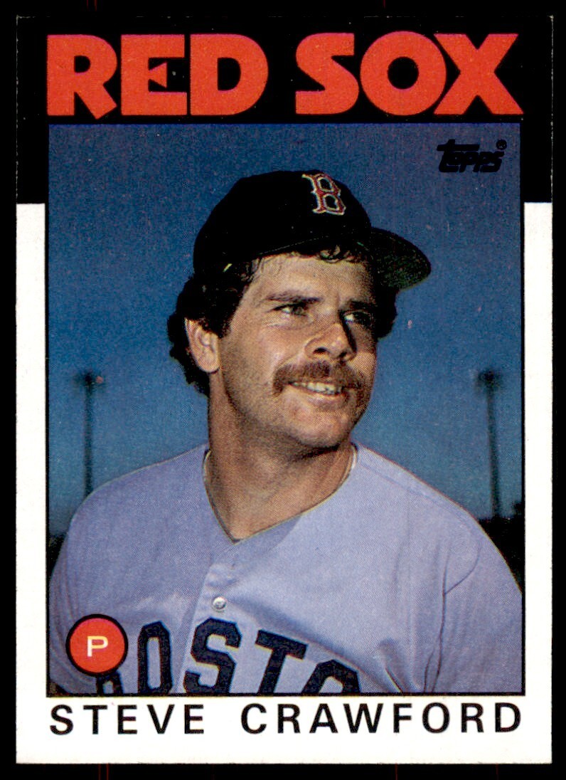 1986 Topps Baseball Card Steve Crawford Boston Red Sox #91