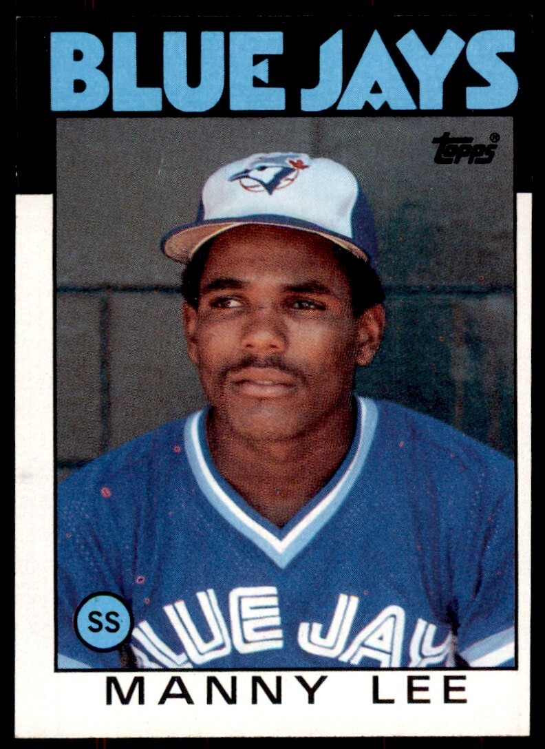 1986 Topps Baseball Card Manny Lee Rookie Toronto Blue Jays #23
