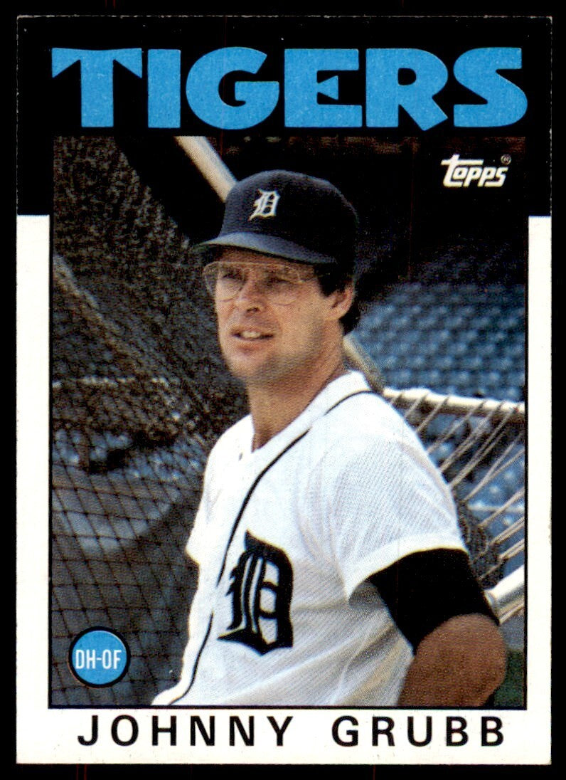 1986 Topps Baseball Card Johnny Grubb Detroit Tigers #243