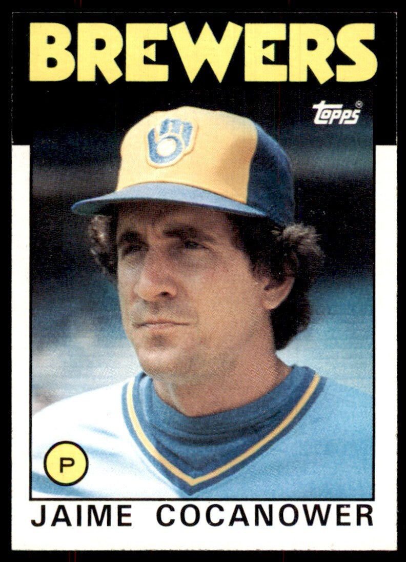 1986 Topps Baseball Card Jaime Cocanower Milwaukee Brewers #277