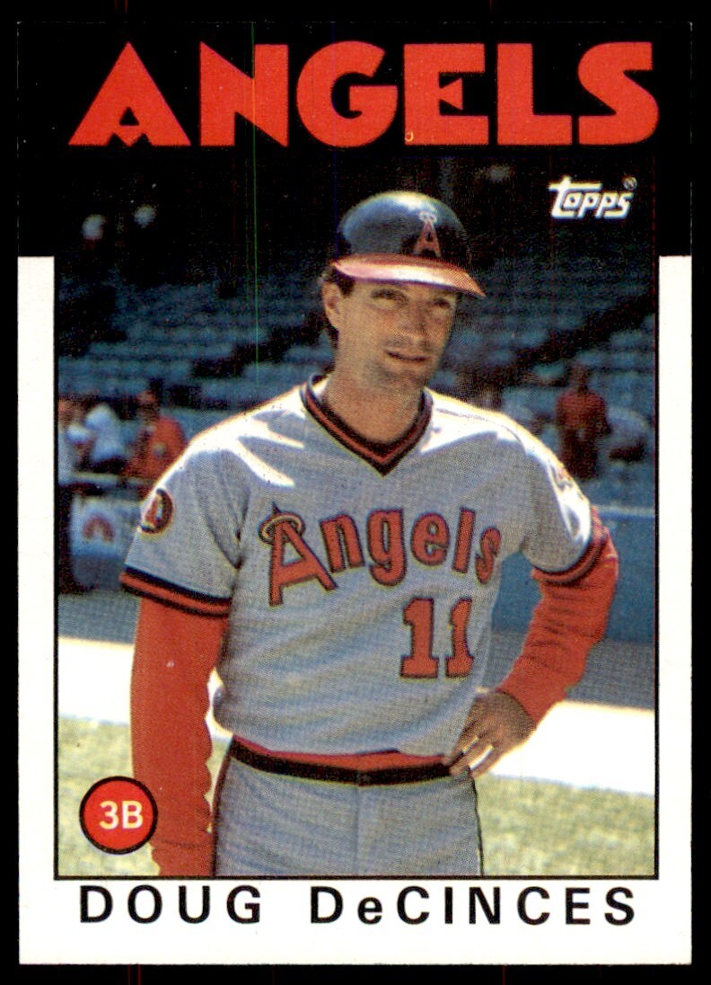 1986 Topps Baseball Card Doug DeCinces A California Angels #257