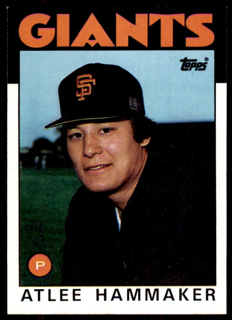 1986 Topps Baseball Card Atlee Hammaker A San Francisco Giants #223