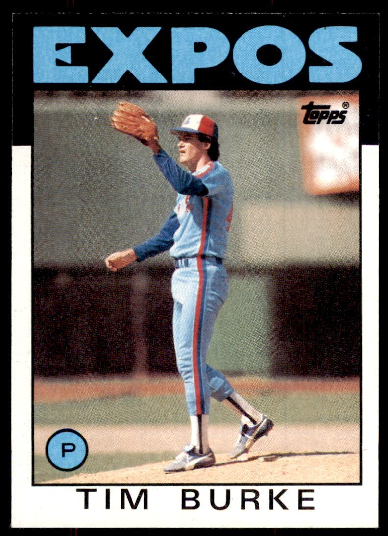 1986 Topps Baseball Card Tim Burke Rookie Montreal Expos #258
