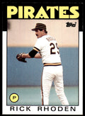 1986 Topps Baseball Card Rick Rhoden B Pittsburgh Pirates #232