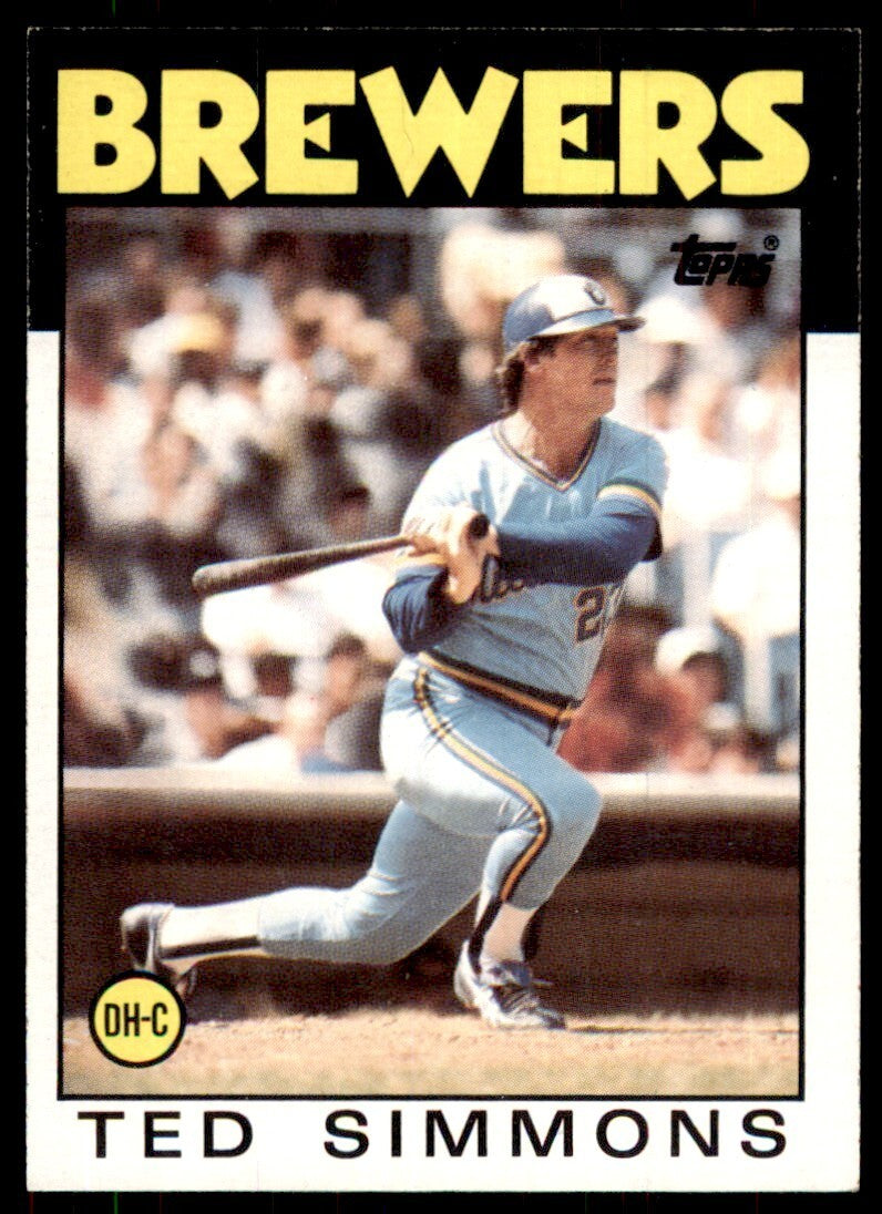 1986 Topps Baseball Card Ted Simmons Milwaukee Brewers #237