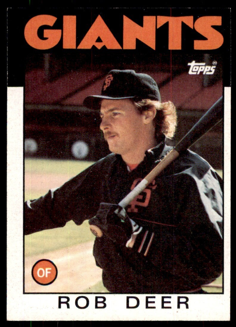 1986 Topps Baseball Card Rob Deer San Francisco Giants #249