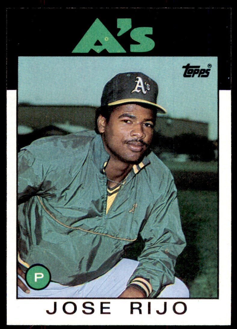 1986 Topps Baseball Card Jose Rijo Oakland Athletics #536