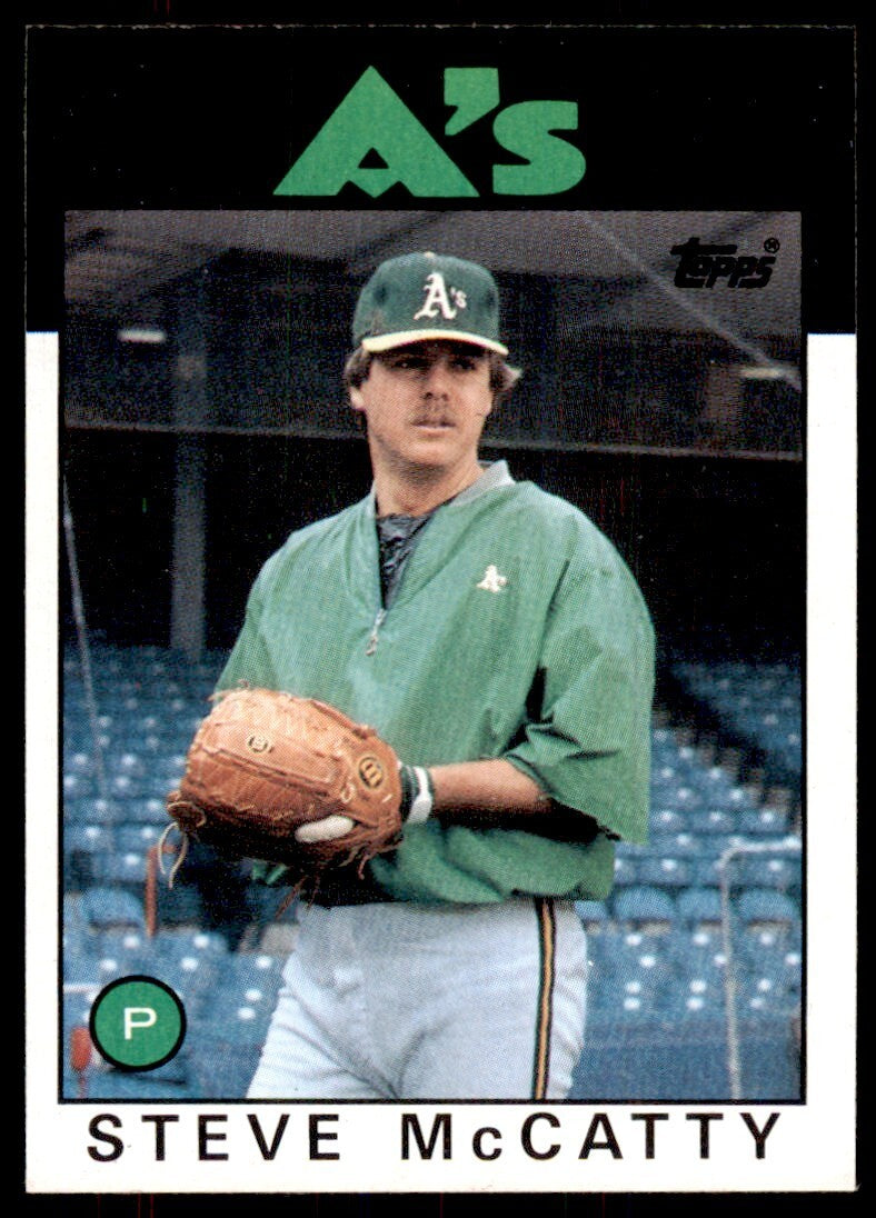 1986 Topps Baseball Card Steve McCatty Oakland Athletics #624