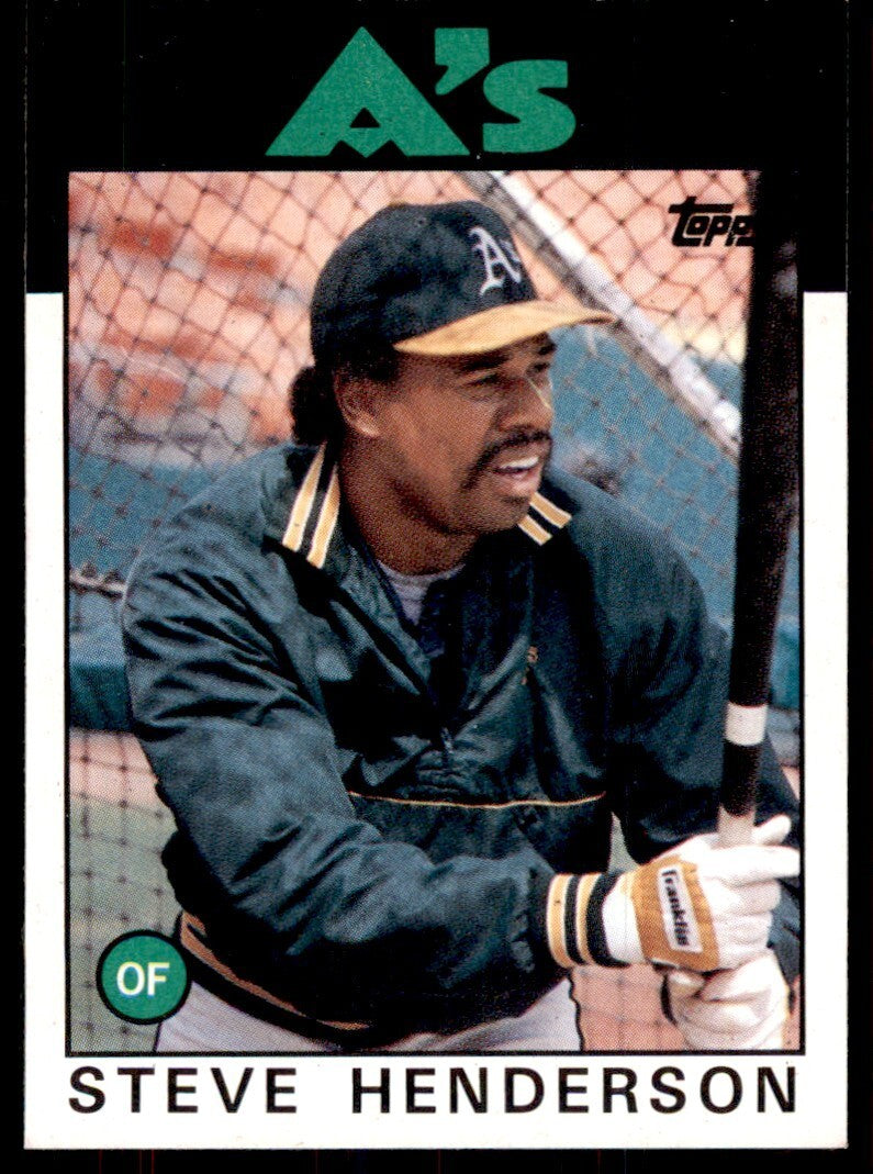 1986 Topps Baseball Card Steve Henderson Oakland Athletics #748