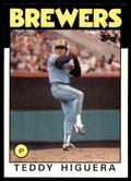 1986 Topps Baseball Card Teddy Higuera Rookie B Milwaukee Brewers #347